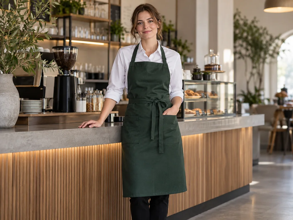 Kategorienmotiv: Berufsbekleidung mit Schürze für Gastronomie und Service